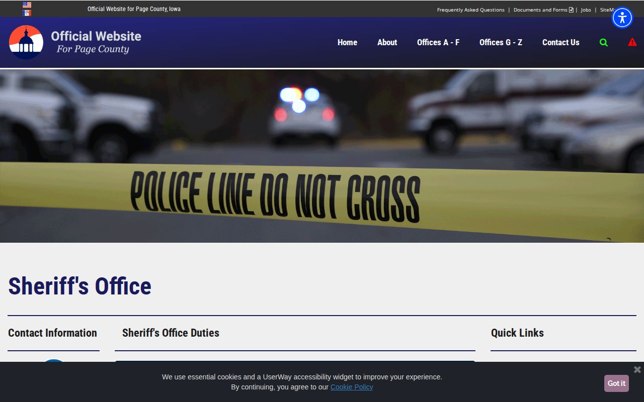 Page County Sheriff's Office official web page