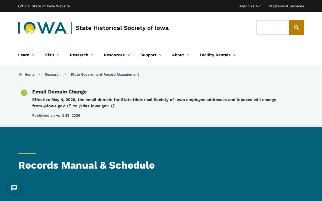 Page County arrest record archive research through Iowa retention guidance